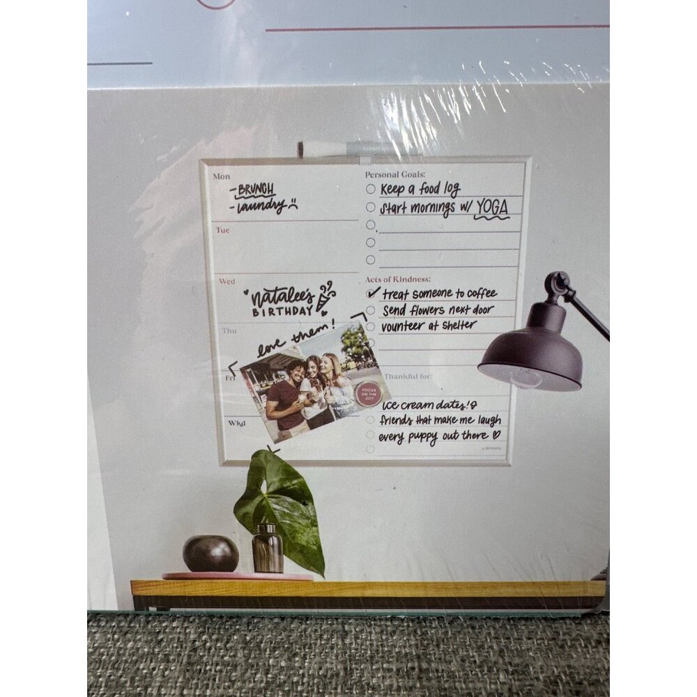 U Brands 14" x 14" Silver Frame Dry Erase Wellness Checklist Magnetic Board - Picture 3 of 6